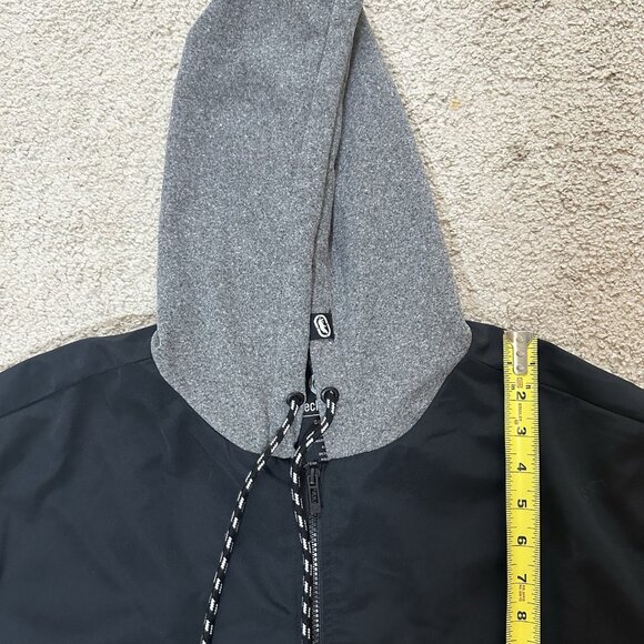 Ecko Unltd Jacket Men’s XXL Black Hooded Zip Up Grey Hood Lined Pockets - Picture 7 of 9